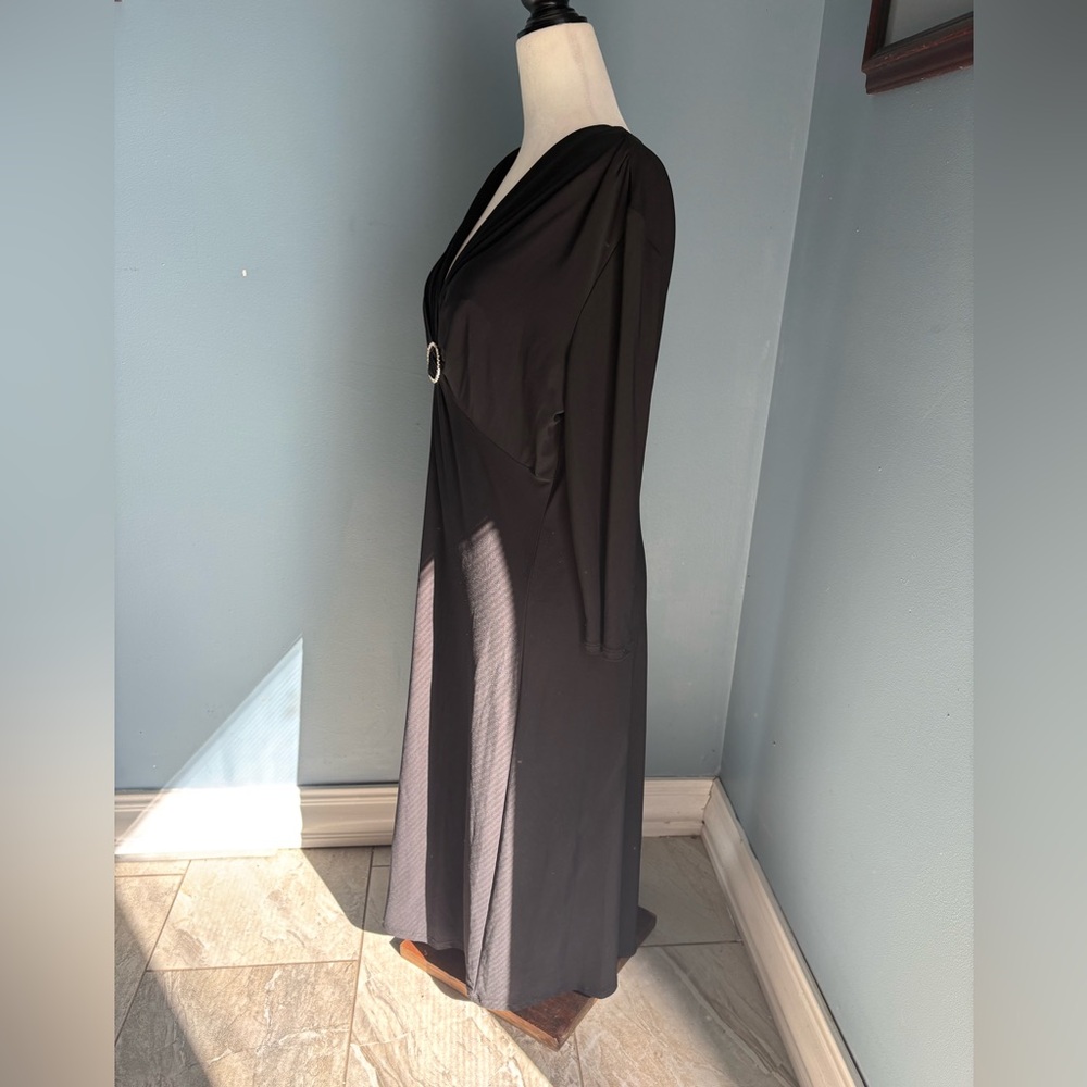 Evan Picone Black Long Sleeve Dress with Ring Detail - Picture 8 of 9